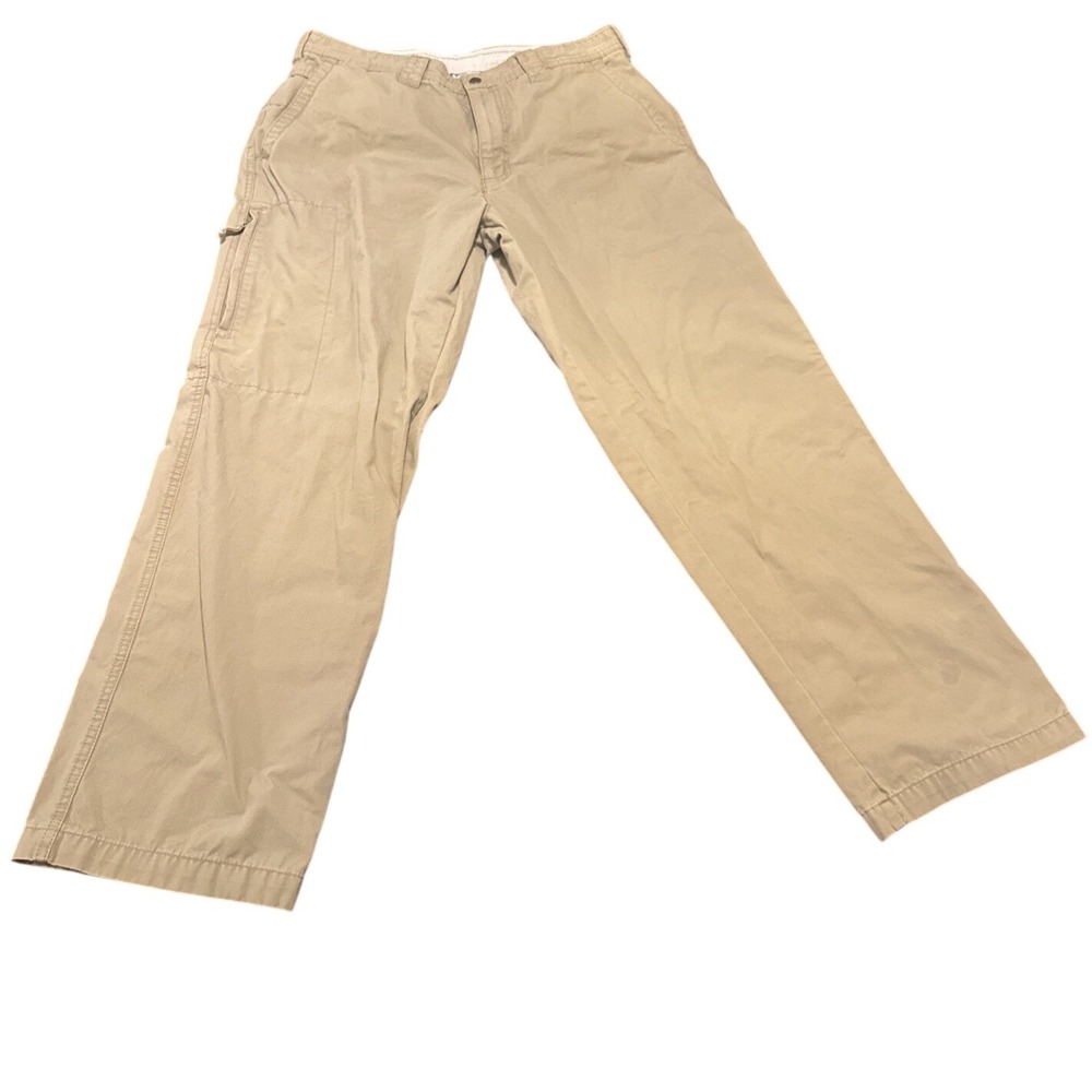 Columbia Men's 34x30‎ Khaki Straight Leg Outdoor Utility Pants Mid Rise Cotton